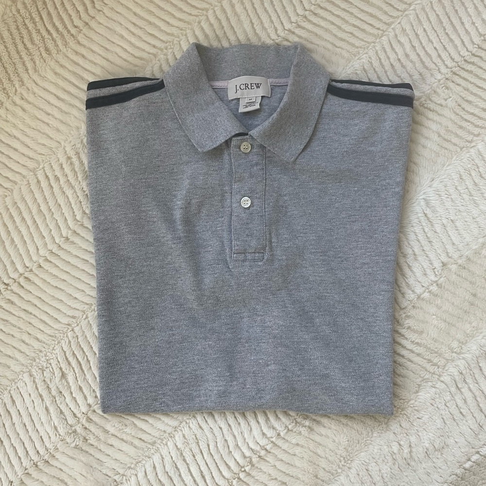 JCREW Short Sleeve Polo Shirt - size medium grey